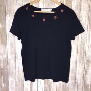 VINTAGE Auburn Collar Logo Blouse Women’s Large